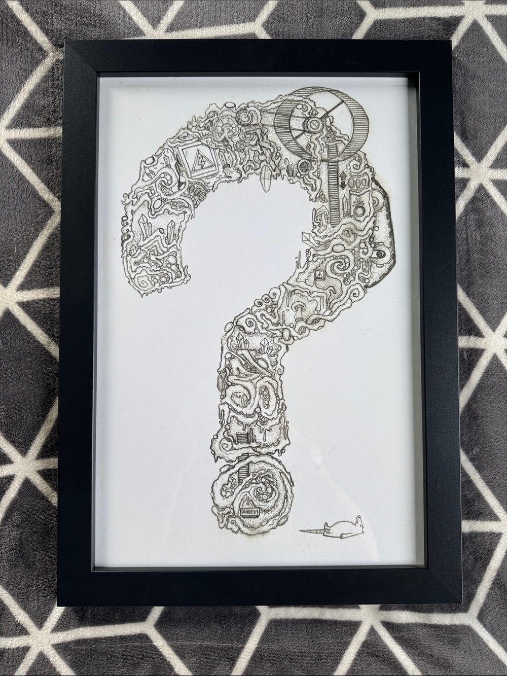 ? Framed Tipper Question Mark Print ? - 12” x 18”